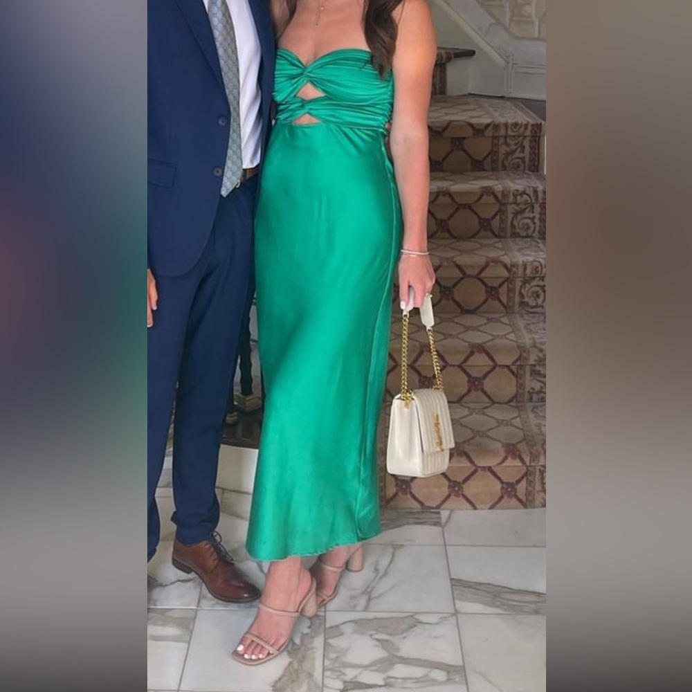 Emerald cut out dress